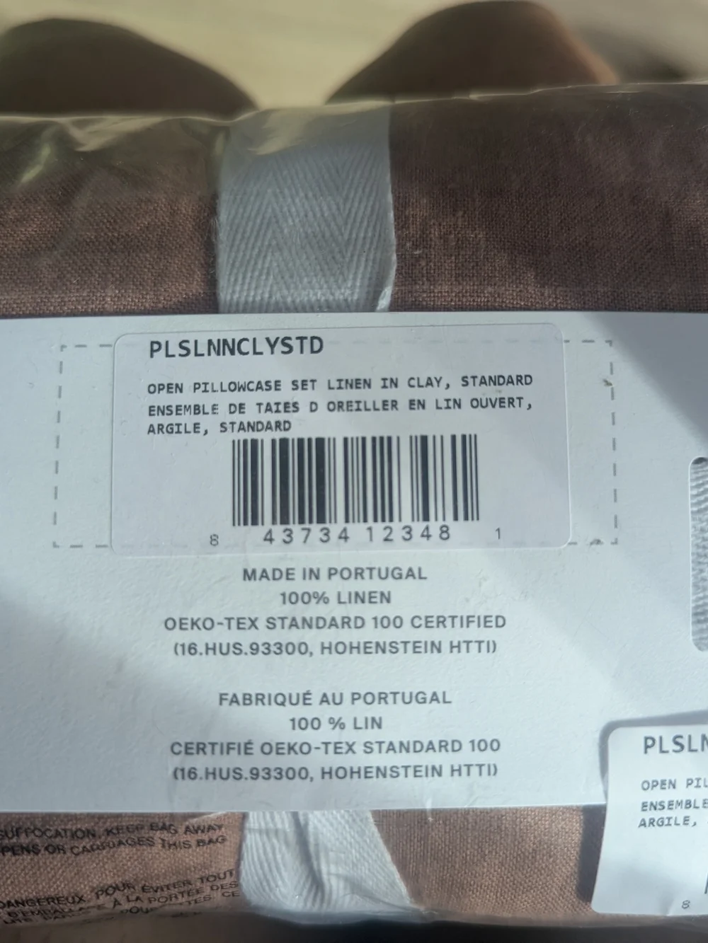 NWT Parachute Home Linen Full/Queen Top Sheet & Standard Pillowcase Set - Clay